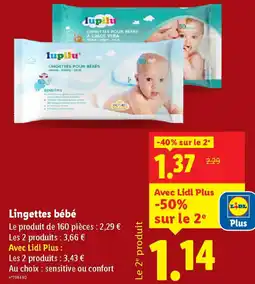 Lidl LUPILU Lingettes bébé offre