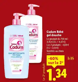 Lidl CADUM Bébé gel douche offre