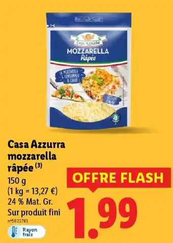 Lidl CASA AZZURRA mozzarella râpée offre