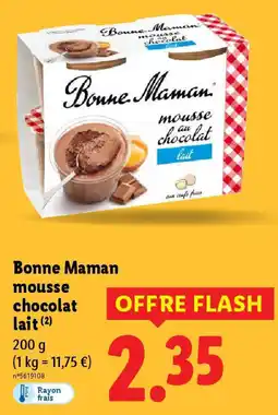 Lidl BONNE MAMAN mousse chocolat lait offre