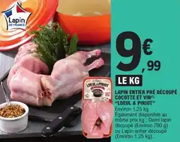 E.Leclerc Express Lapin entier pré découpé cocotte et vin loeul & piriot offre