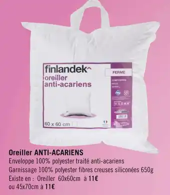 Finlandek bon plan sur l'oreiller anti-acariens de la marque finlandek