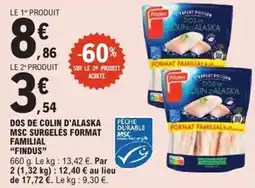 E.Leclerc Express Dos de colin d'alaska msc surgelés format familial findus offre