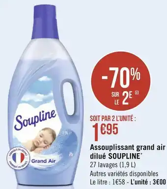 Géant Casino Soupline assouplissant grand air dilué* offre