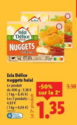 Lidl ISLA DELICE nuggets halal offre
