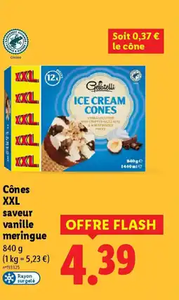 Lidl Cônes XXL saveur vanille meringue offre