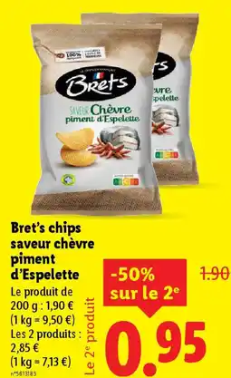 Lidl BRET'S chips saveur chèvre piment d'Espelette offre