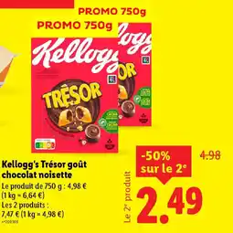 Lidl KELLOGG'S Trésor goût chocolat noisette offre