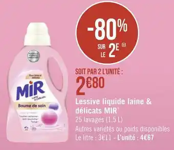 Géant Casino Mir lessive liquide laine & délicats offre