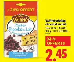 Lidl VAHINE pépites chocolat au lait offre