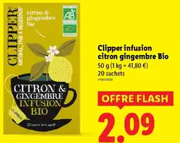 Lidl CLIPPER infusion citron gingembre Bio offre