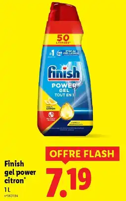 Lidl FINISH gel power citron offre