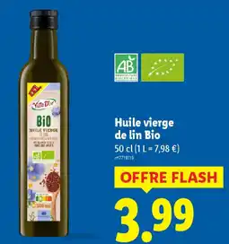 Lidl VITA D'OR Huile vierge de lin Bio offre