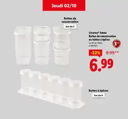 Lidl LIVARNO HOME Boîtes de conservation ou boîtes à épices offre