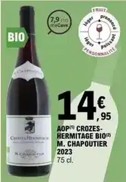 E.Leclerc Aop crozes- hermitage bio m. chapoutier 2023 offre