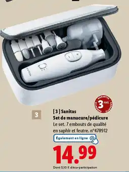 Lidl SANITAS Set de manucure/pédicure offre