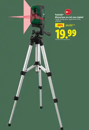Lidl PARKSIDE Niveau laser en croix avec trépied offre