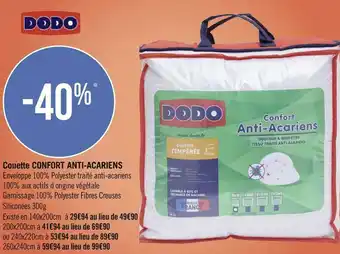 Couette confort anti-acariens