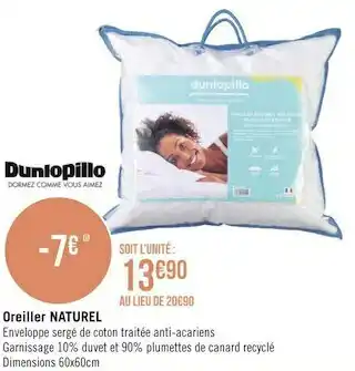 Géant Casino Oreiller naturel offre
