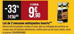 Tridôme Lot de 2 mousses nettoyantes inserts offre