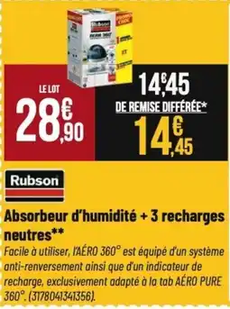 Tridôme RUBSON Absorbeur d'humidité +3 recharges neutres offre