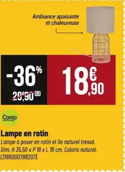 Tridôme Lampe en rotin offre