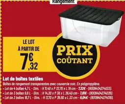 Tridôme Lot de boîtes textiles offre