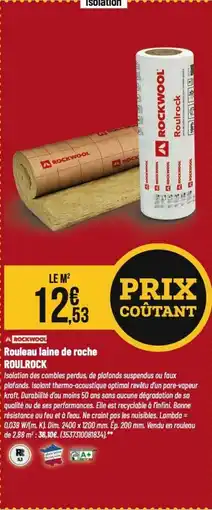 Tridôme ROCKWOOL Rouleau laine de roche roulrock offre