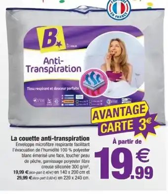 Bazarland La couette anti-transpiration offre