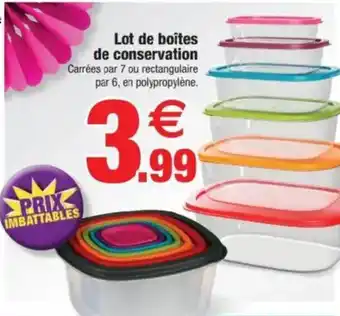 Bazarland Lot de boîtes de conservation offre