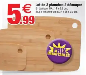 Bazarland Lot de 3 planches à découper offre