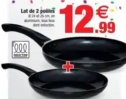 Bazarland Lot de 2 poêles offre