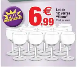 Bazarland Lot de 12 verres "Fiona" offre