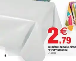 Bazarland Le mètre de toile cirée "First" blanche offre