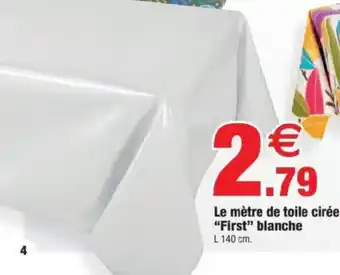 Bazarland Le mètre de toile cirée "First" blanche offre