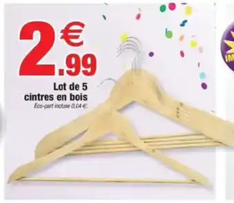 Bazarland Lot de 5 cintres en bois offre