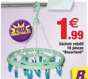 Bazarland Séchoir rotatif 16 pinces "Bazarland" offre