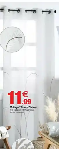 Bazarland Voilage "Pampa” blanc offre