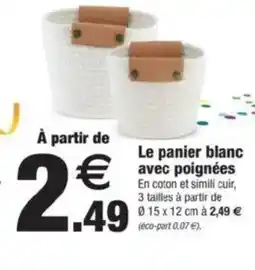Bazarland Le panier blanc avec poignées offre