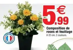 Bazarland Composition de roses et feuillage offre