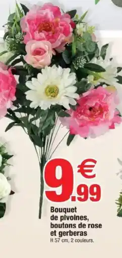 Bazarland Bouquet de pivoines, boutons de rose et gerberas offre