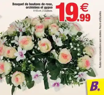 Bazarland Bouquet de boutons de rose, orchidées et gypso offre