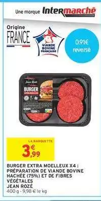 Intermarché BURGER EXTRA MOELLEUX X4 offre
