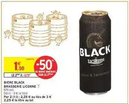 Intermarché BIÈRE BLACK 'BRASSERIE LICORNE' offre