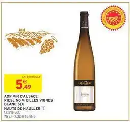 Intermarché AOP VIN D'ALSACE RIESLING VIEILLES VIGNES BLANC SEC offre