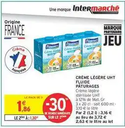 Intermarché CRÈME LÉGÈRE UHT FLUIDE PÂTURAGES offre