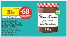 Intermarché PÂTE À TARTINER NOISETTES ET CACAO SANS HUILE DE PALME BONNE MAMAN offre