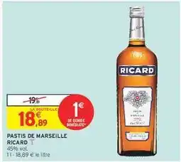 Intermarché Pastis de Marseille 'Ricard' offre