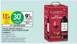 Intermarché Vin de France Merlot Cabernet Sauvignon Rouge Cambras offre