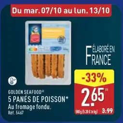 ALDI GOLDEN SEAFOOD 5 panés de poisson offre